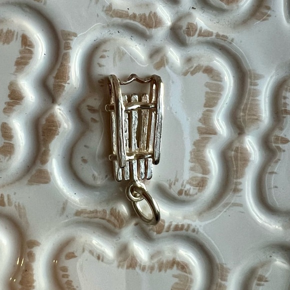 Winter Sled Charm Vintage Sterling Silver NOS Winter Sled Pendant - Picture 4 of 9
